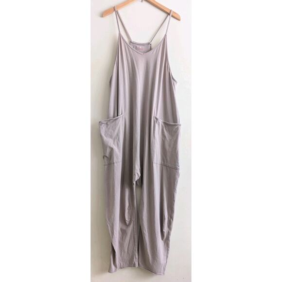 Free People FP Movement Hot Shot Jumpsuit Womens Sz Large Mocha Latte Loungewear - Picture 3 of 10